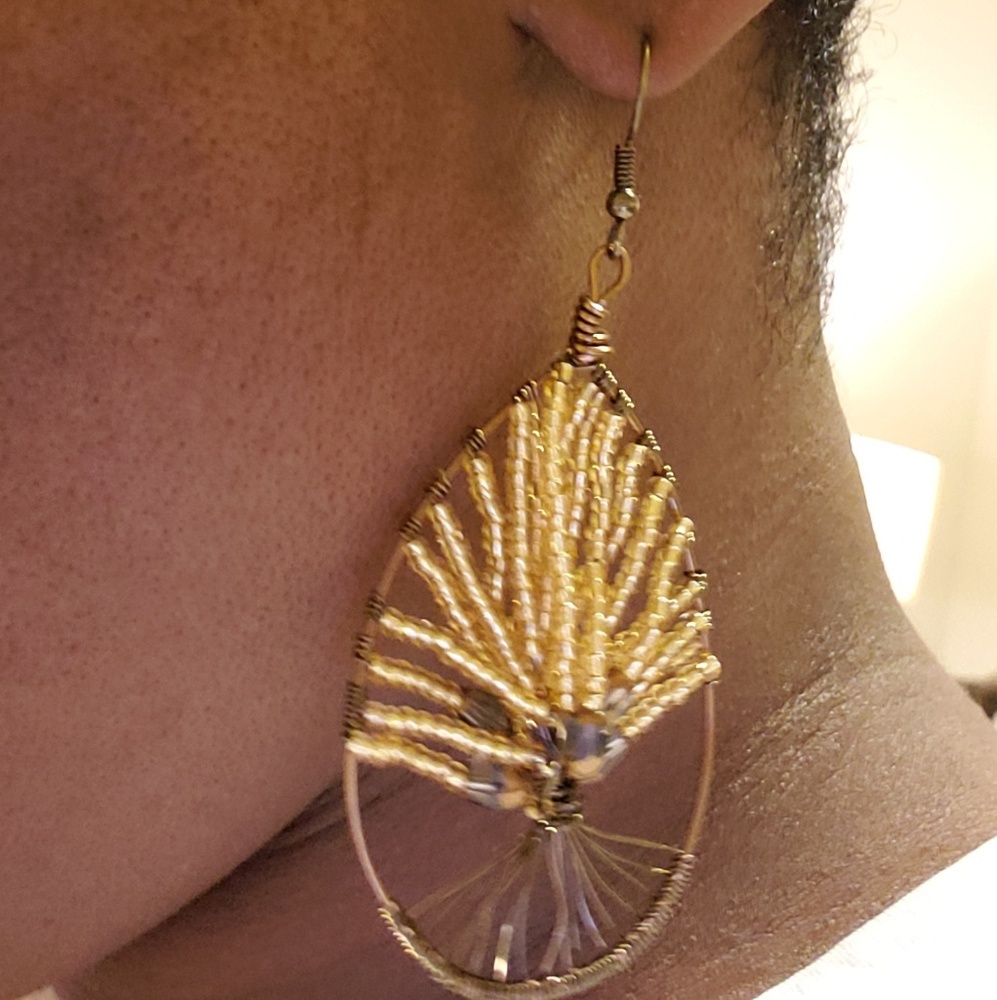 Tree of life beaded earrings